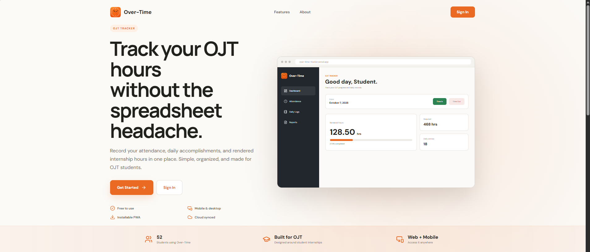 Over-Time OJT Tracker